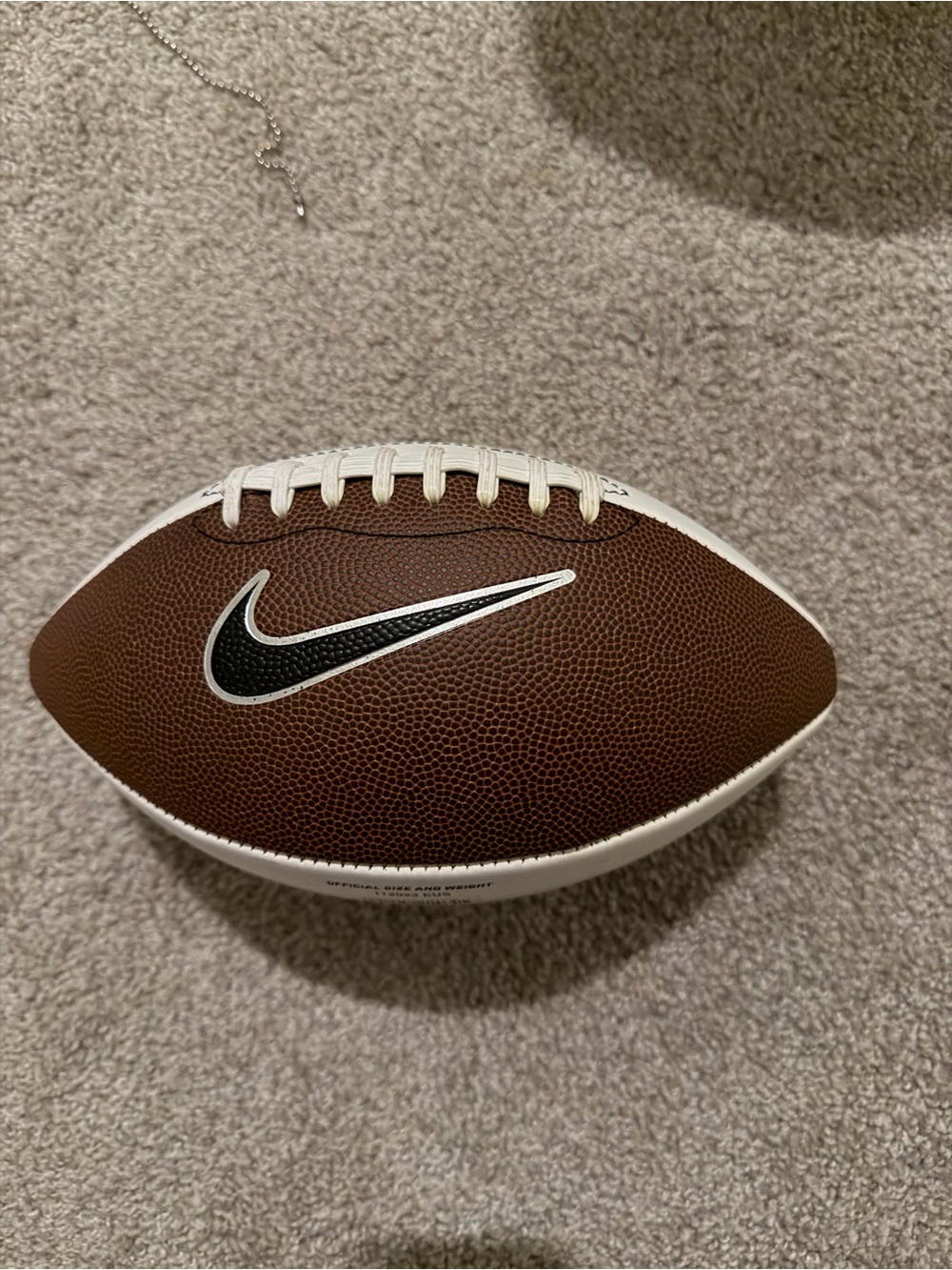 Nike Brown and White Football with Black Swoosh